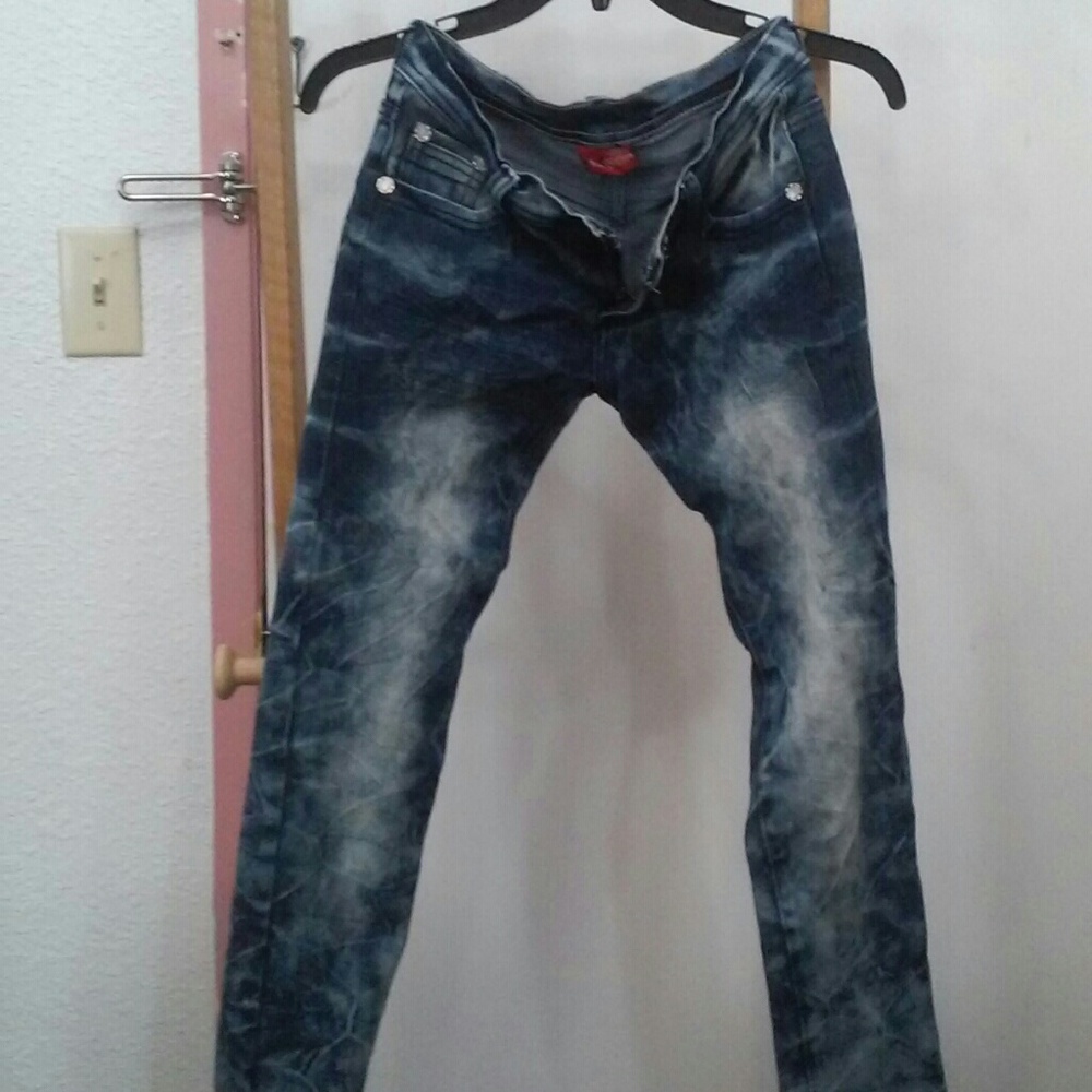 CTTD Acid washed patch jeans 28" x 26" Nds repair